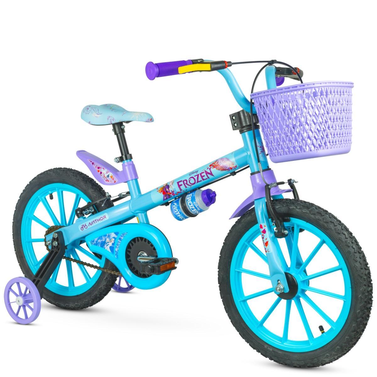 Miniatura Bicicleta Infantil Feminina Aro 16 Frozen Cestão Rodinha
