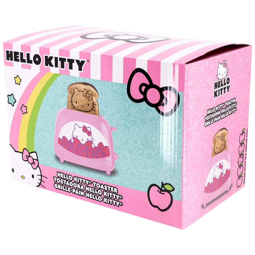 Torradeira 2 Fatias com Tema Hello Kitty e Termostato Ajustável, 110V 700W, Uncanny Brands, Rosa 110v
