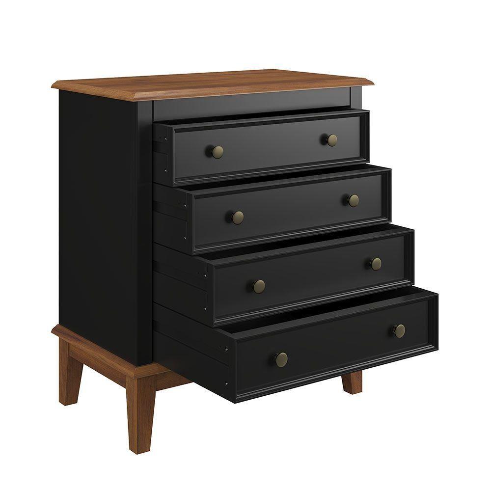Miniatura Cômoda 4 Gavetas - Preto Preto