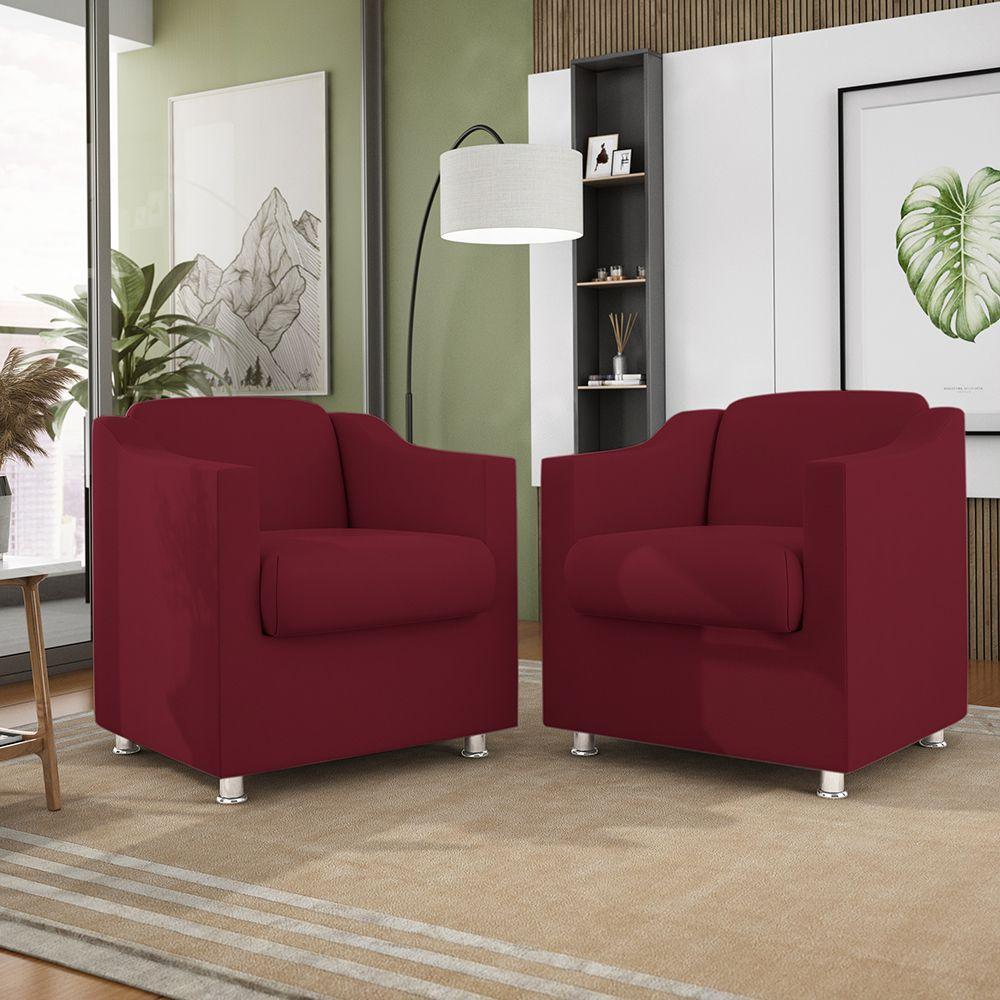 Kit 06 Poltronas Sala De Espera Clinica - Dentista Suede Cor:marsala