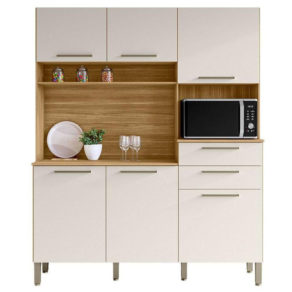 Miniatura Cozinha Ambiente Montesa 6 Portas E 2 Gavetas Freijó Soft - Kits Paraná