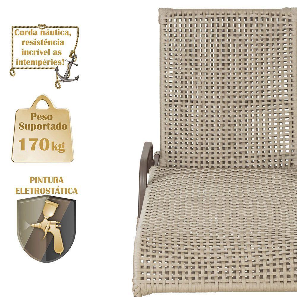 Miniatura Espreguiçadeira Catar Mesa Corda Náutica Piscina Trama Rami