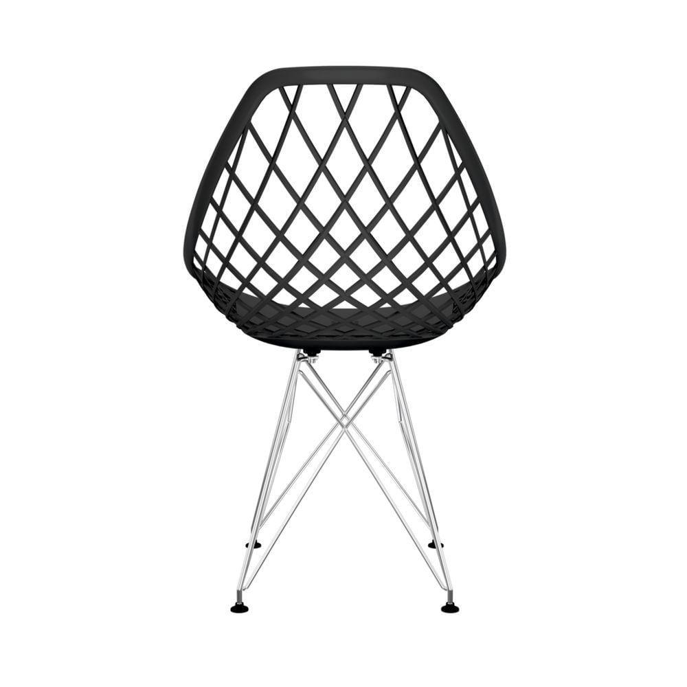 Miniatura Cadeira Kaila Pp Preto Eiffel Cromada