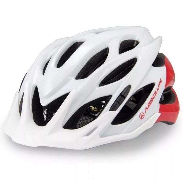 Miniatura Capacete Ciclismo Absolute Wild Branco Vermelho