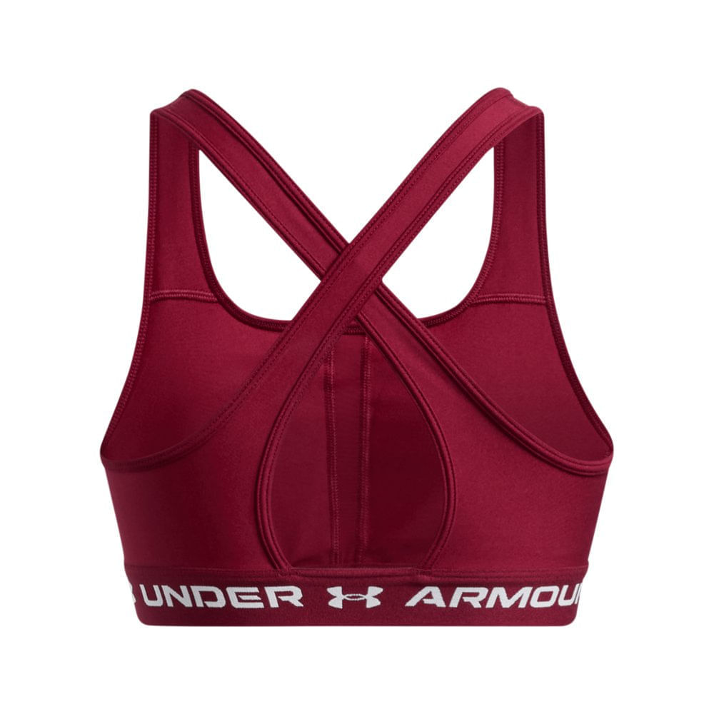 Top de Treino Feminino Under Armour Crossback Mid GG Vermelho