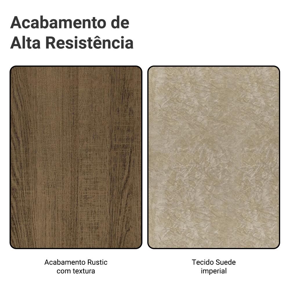 Conjunto Sala de Jantar Mesa Tampo de Madeira 6 Cadeiras Allegro Madesa Rustic/Imperial