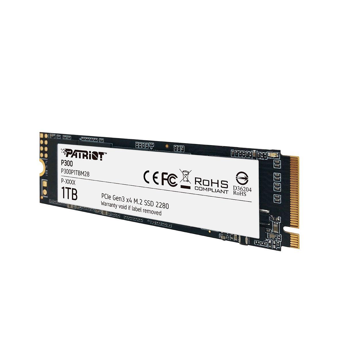 Miniatura Ssd 1Tb Patriot P300, M.2 2280 Pcie 3X4 Nvme 1.3, Leitura