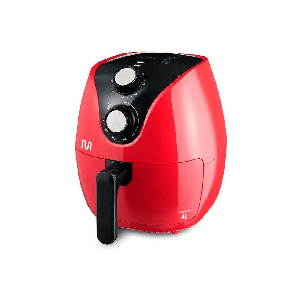 Miniatura Fritadeira Elétrica Air Fryer Multilaser Sem óleo 4 Litros 1500w 127v Vermelho/preto - Ce083 Vermelho 110v