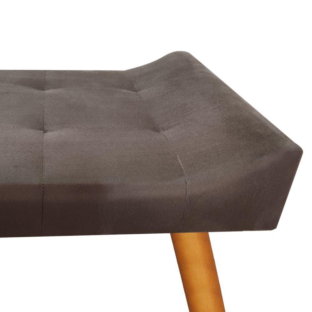 Miniatura Puff Deativo Roma Veludo Marrom Chocolate