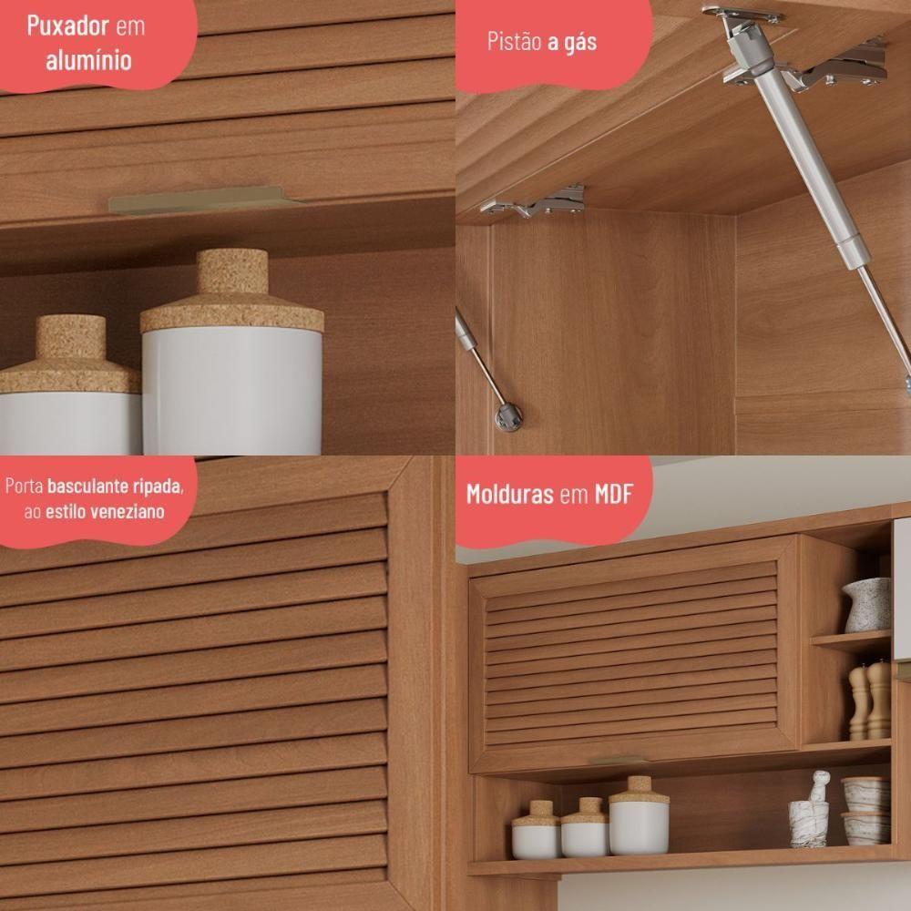 Miniatura Armário De Cozinha Aéreo Com 1 Porta Basculante E Nichos 120cm Multimóveis Cr20395 Freijó