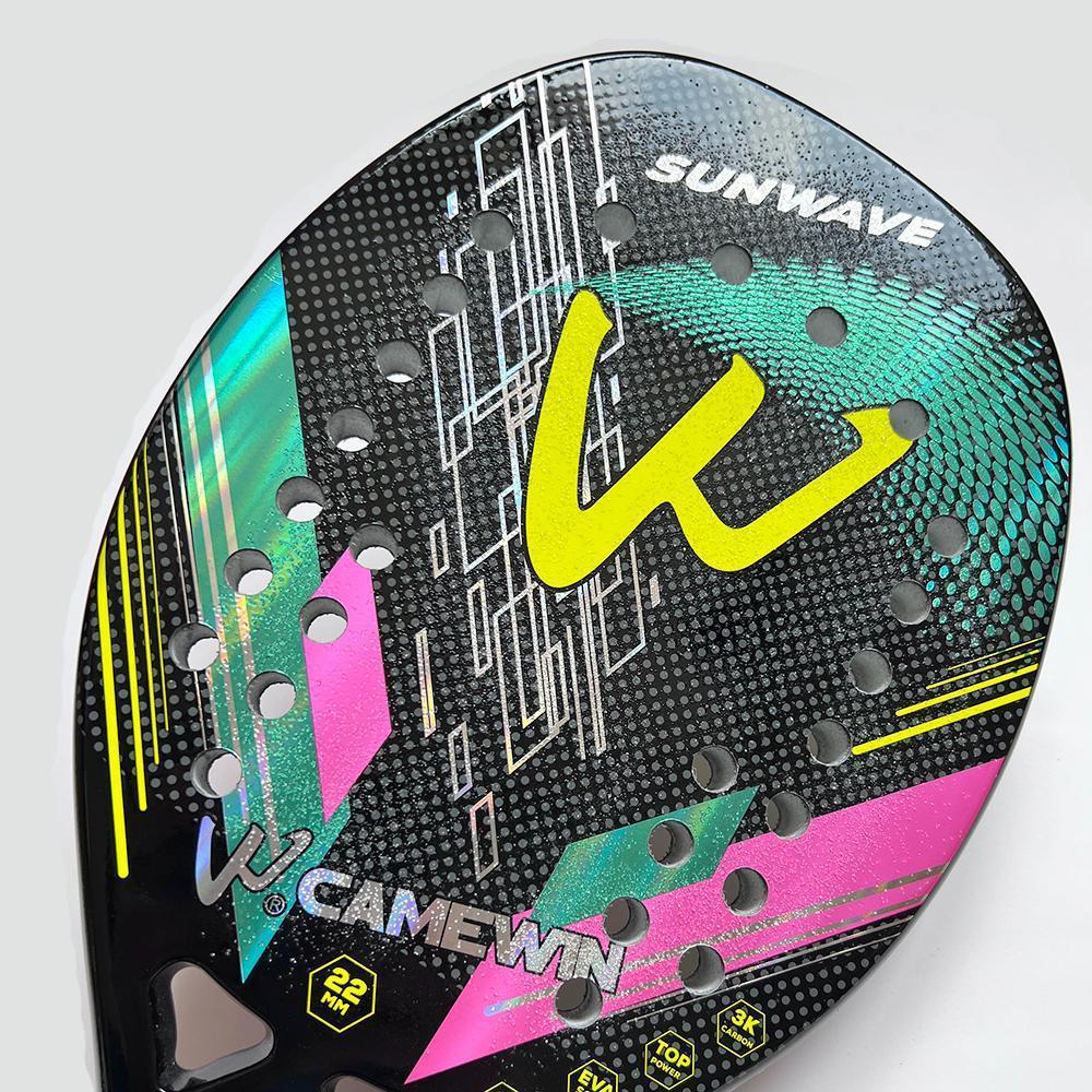 Kit 2 Raquetes Beach Tennis Camewin 100% Fibra De Carbono 3K