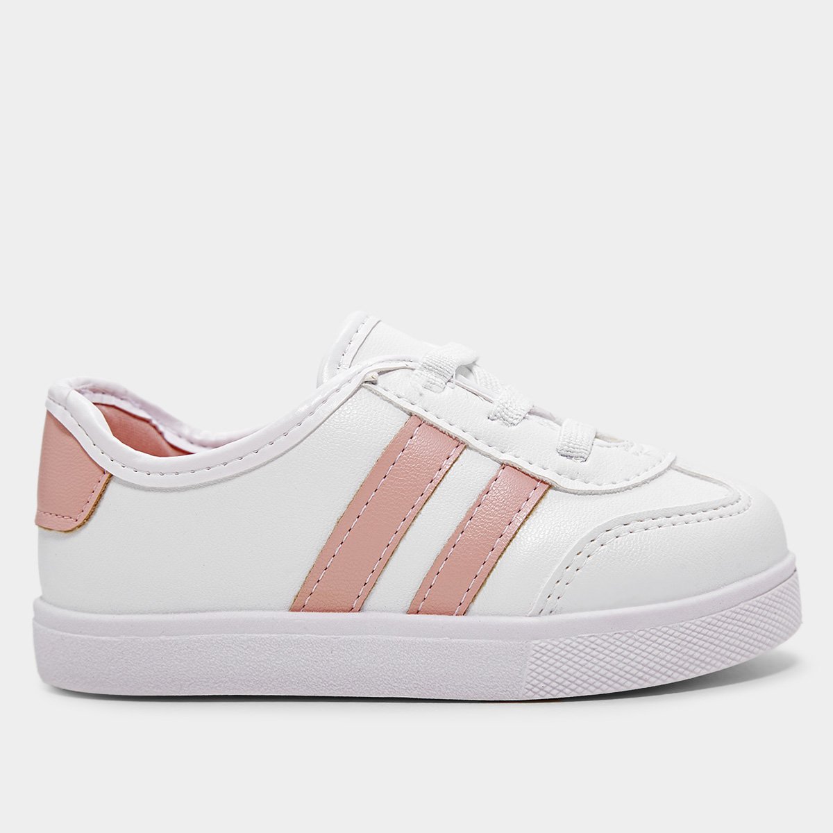 Miniatura Tênis Infantil Molekinha Casual Menina Branco+Rosa - 20