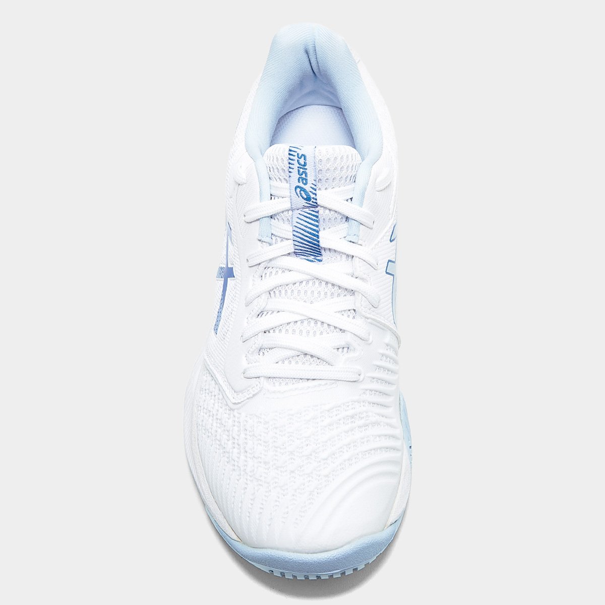 Miniatura Tênis Asics Netburner Ballistic FF 3 Feminino Branco+Azul - 39