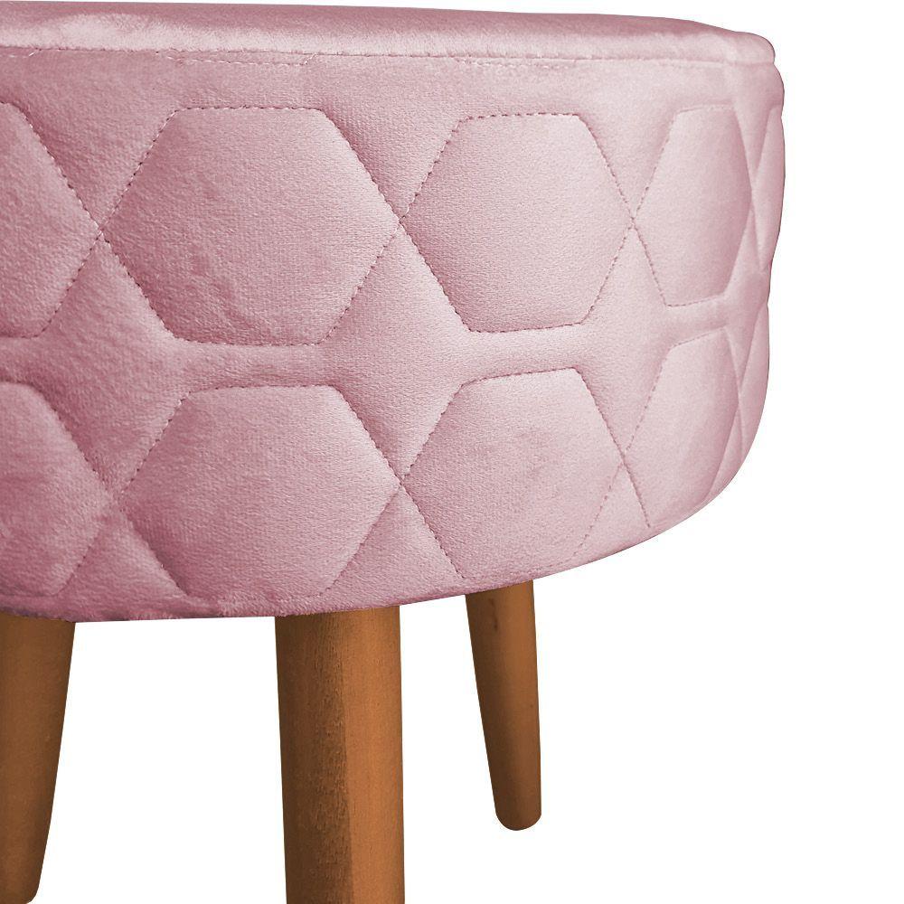 Miniatura Puff Banqueta Metalada 40cm Lilas Cor Rosa Claro