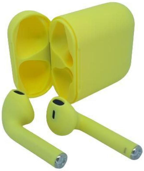 Miniatura Fone De Ouvido Sem Fio I12 Tws Bluetooth Com Touch - Amarelo
