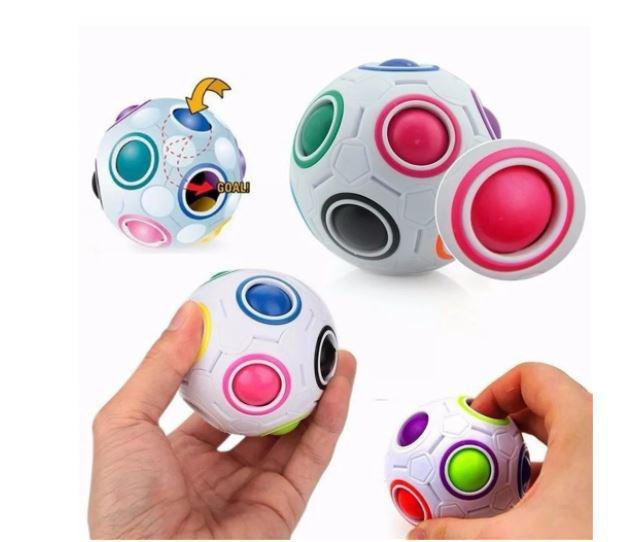 Miniatura Cubo Bola Mágico Puzzle Giratória Raibow Ball Quebra Cabeça