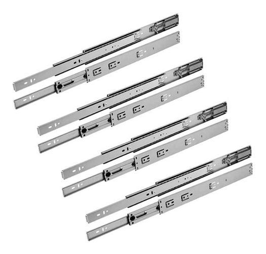 Miniatura 8 Corrediças Telescópicas 45Cm Gaveta Trilho Zincada 4 Pares