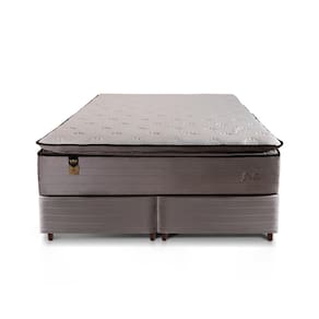 Miniatura Cama Box Bipartida Queen Size Hellen Dublin com Molas Ensacadas e Espuma D33 73x158x198 cm - Bege