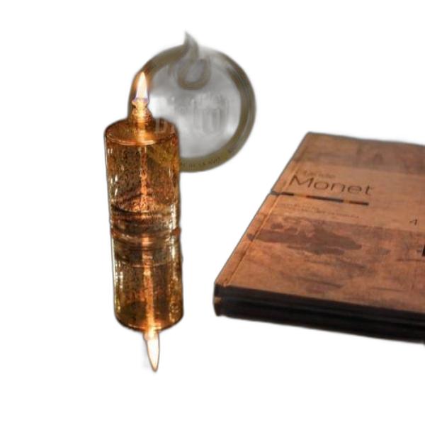 Miniatura Kit 3 Lamparinas Decorativa Sonhos Dourados+ 500Ml De Fluido