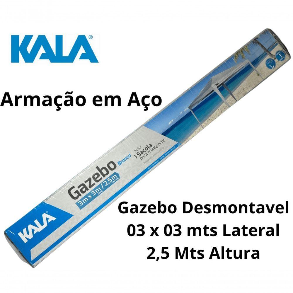 Tenda Praia Gazebo Barraca 3x3 Branca Camping Bco Aço Kala