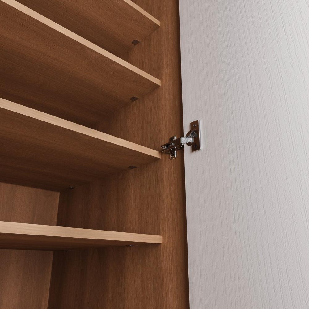 Guarda Roupa Hera 1 Porta com Espelho 6 Prateleiras CabeCasa MadeiraMadeira Branco Geada/Louro