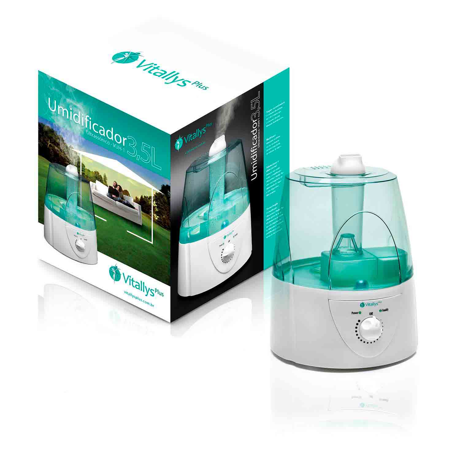 Miniatura Umidificador Ultrassônico Vitallys Plus com 3,5 Litros - VUH-3