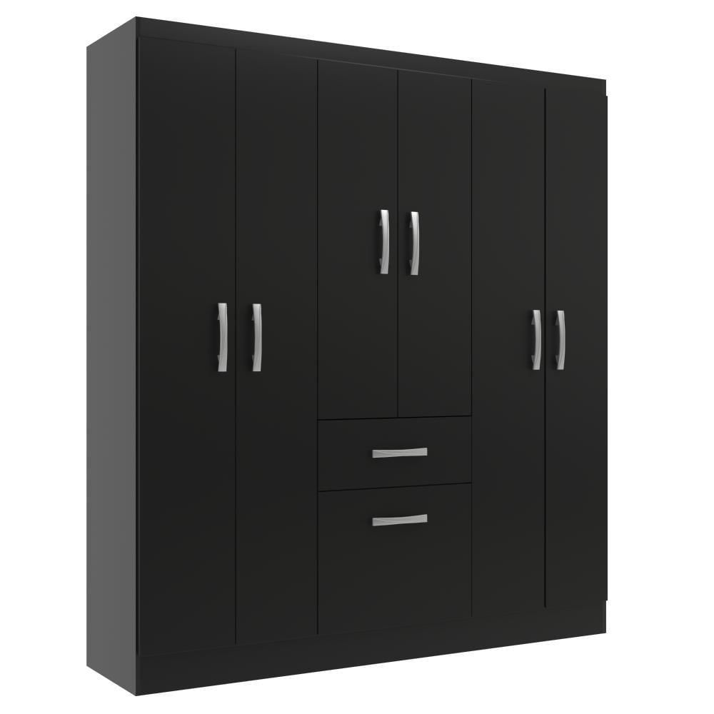 Miniatura Guarda Roupas New Marbela 07 Portas E 01 Gaveta - Black Black