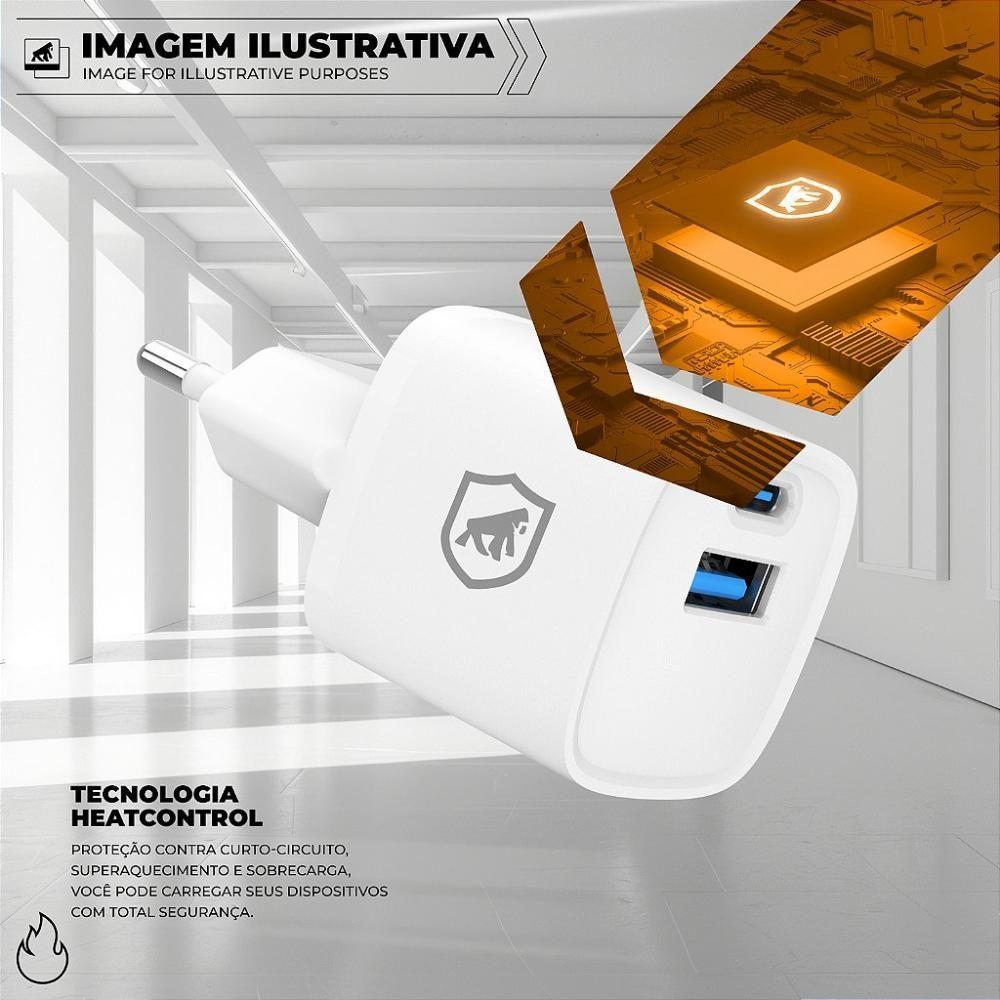Miniatura Carregador Turbo Gan Ultra Slim Tipo-c + Usb-a 20w - Exclusivo Online - Branco - Gshield