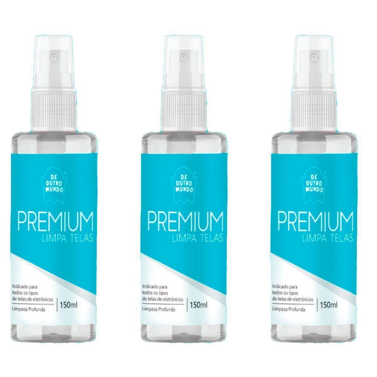 Miniatura Kit3 Limpa Telas 150Ml + Pano Microfibra Alcool Isopropílico