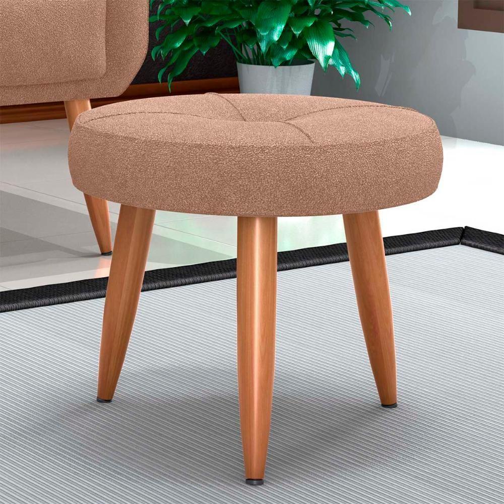 Miniatura Puff Baixo Decorativo Para Descanço Havana Matrix Boucle Marrom