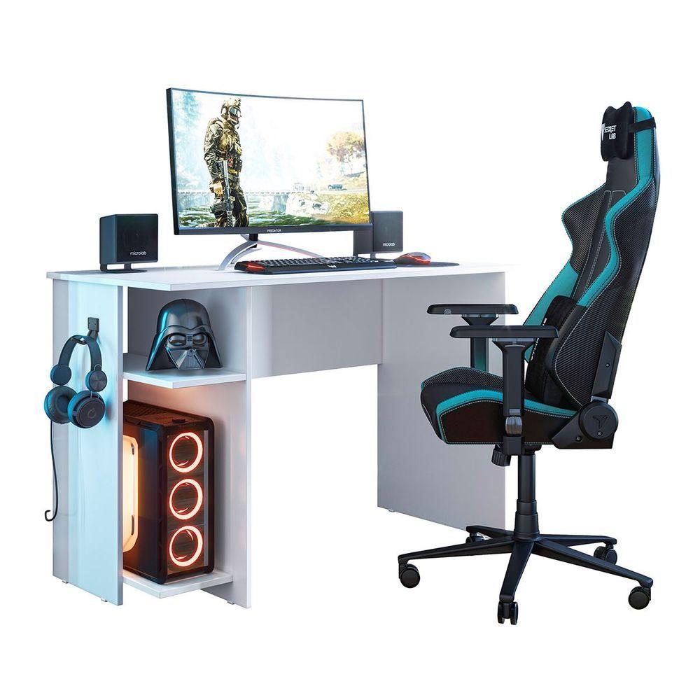 Miniatura Mesa De Escritório York Q01 Amarena Móveis Cor Branco