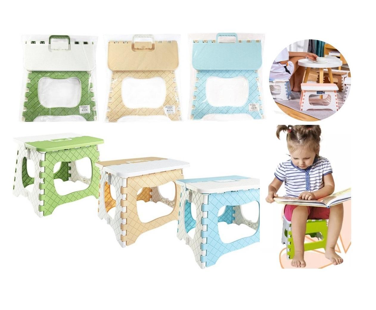 Miniatura Banquinho Dobrável Infantil Banqueta Alça Resistente