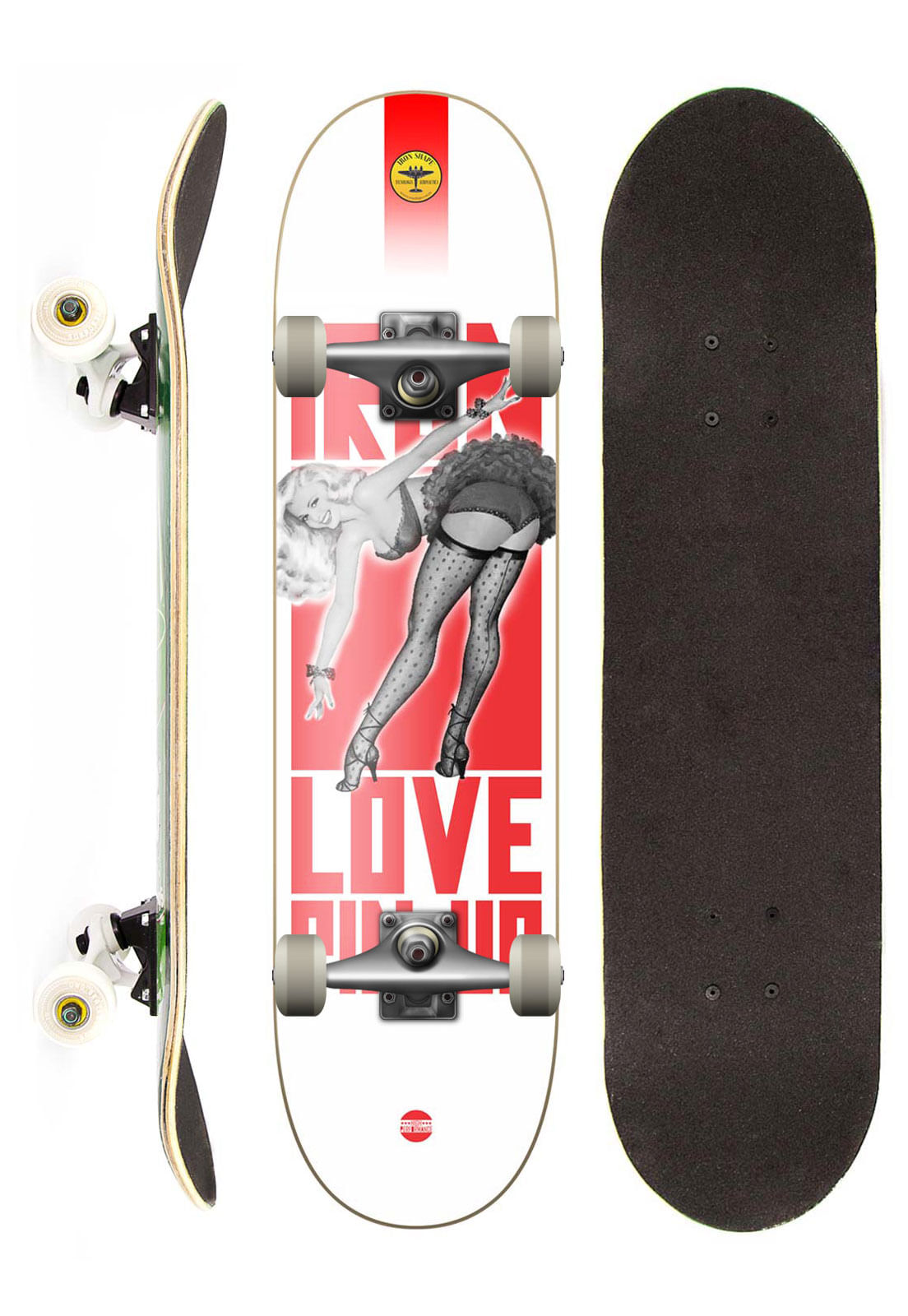 Miniatura Skate Montado Completo Iron Profissional Pin Up