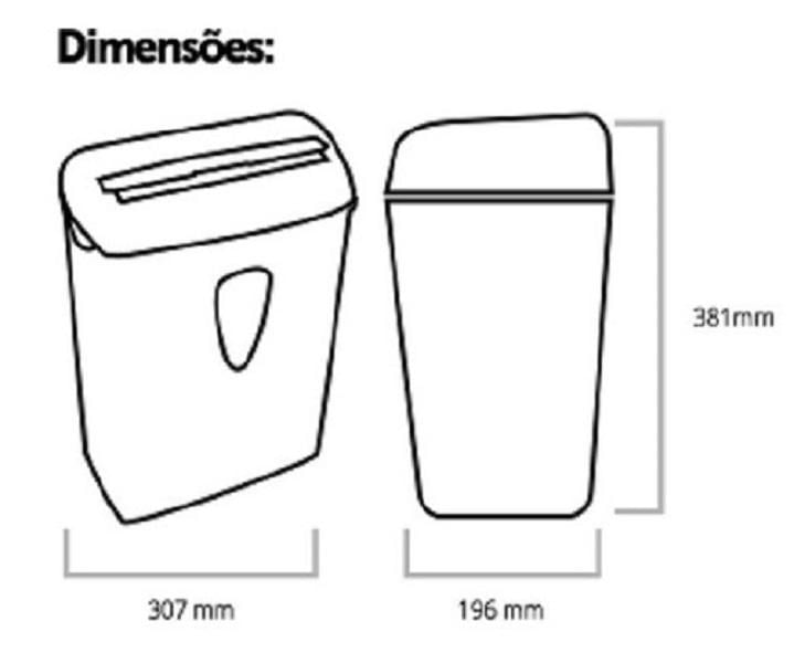 Miniatura Picadora Fragmentadora Papel Até 10 Folhas Documentos 110V