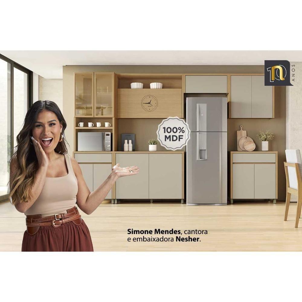 Módulo Cozinha Condessa Armário Condessa Com 2 Portas 80cm Carvalho Cinza