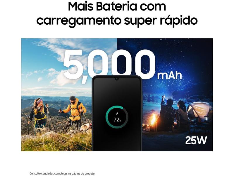 Smartphone Samsung Galaxy A06 128GB 4GB RAM Verde Claro 6,7" Câm. Dupla + Selfie 8MP