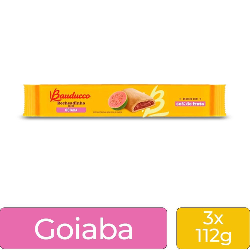 Miniatura Biscoito Recheadinho Bauducco Goiaba Kit 3 Pacotes De 112G