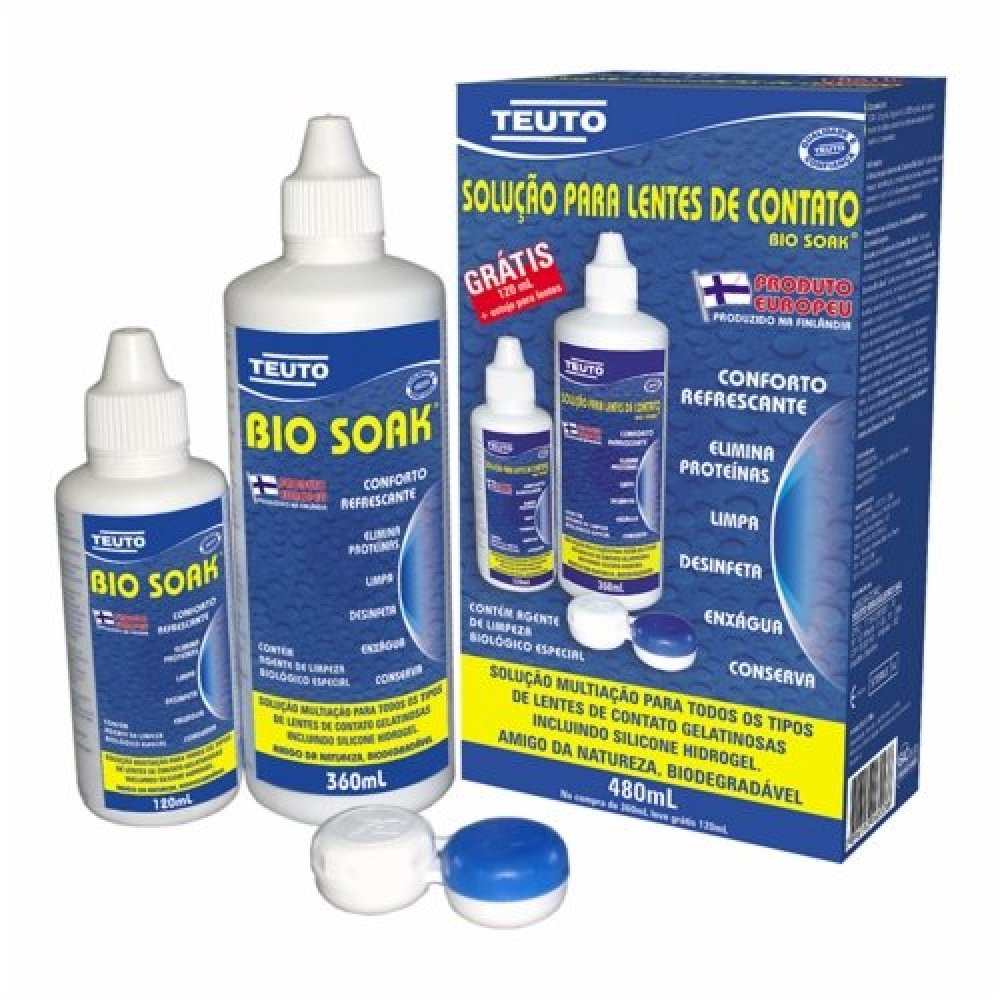 Miniatura Kit Bio Soak Solução Lente Contato