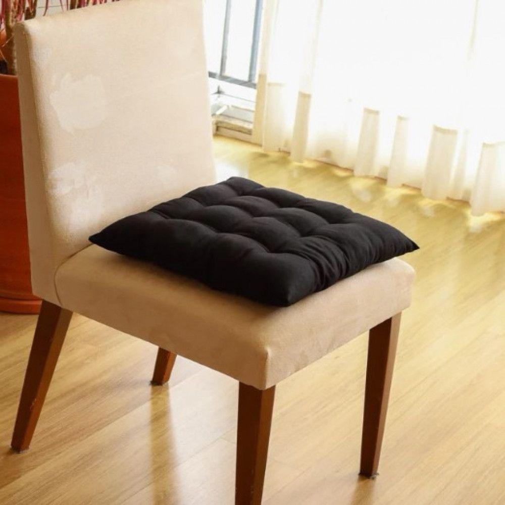 Miniatura Assentos De Cadeira Futon 40x40 Em Sued Liso - Shop Preto