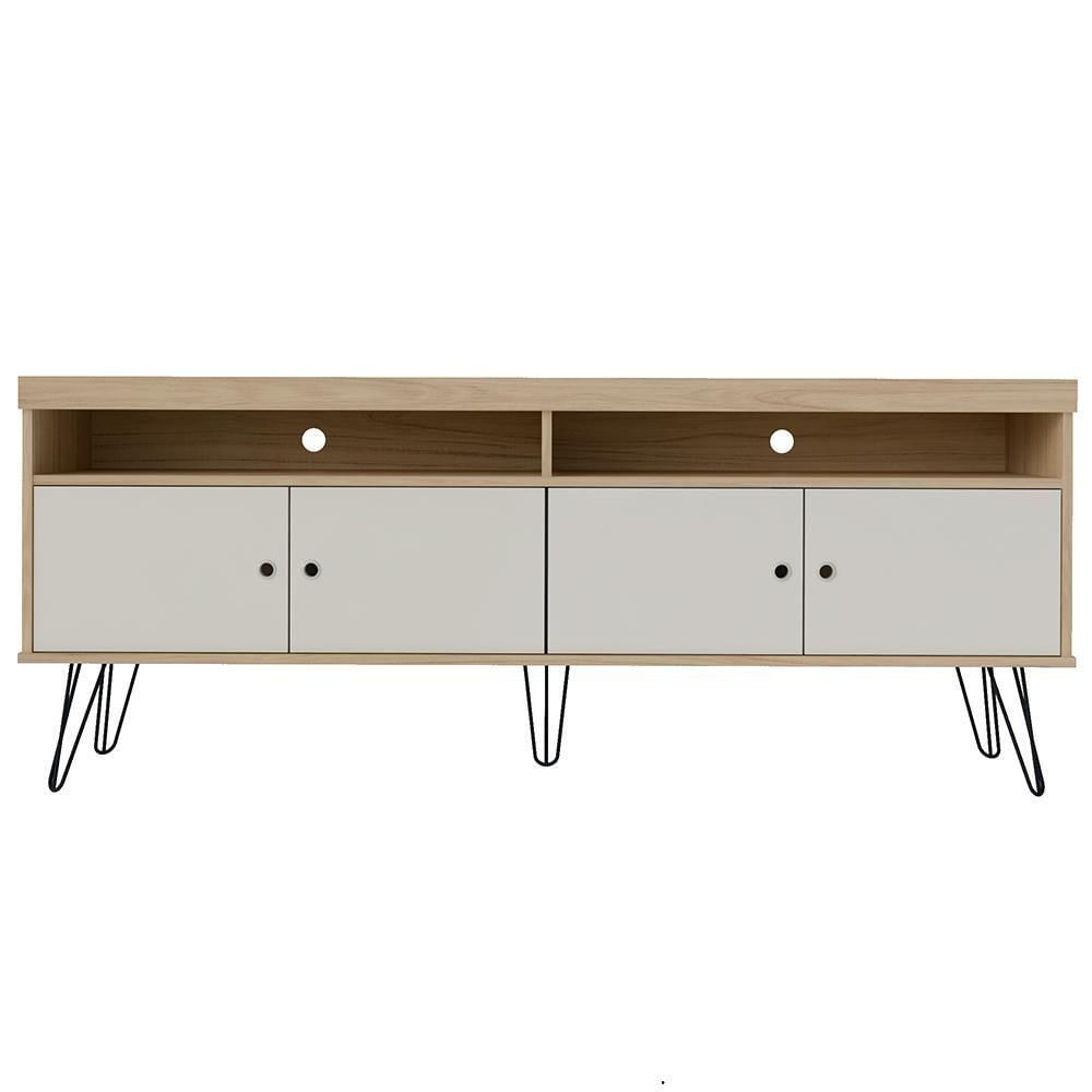 Miniatura Jogo Mesa De Centro E Rack Ekaterinburg Carvalho Off White