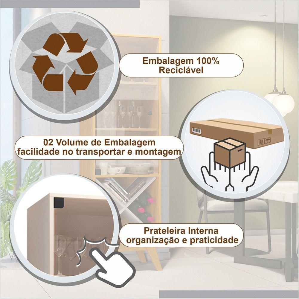 Cristaleira Graça Candian Jcm Movelaria Off White Com Cinamomo