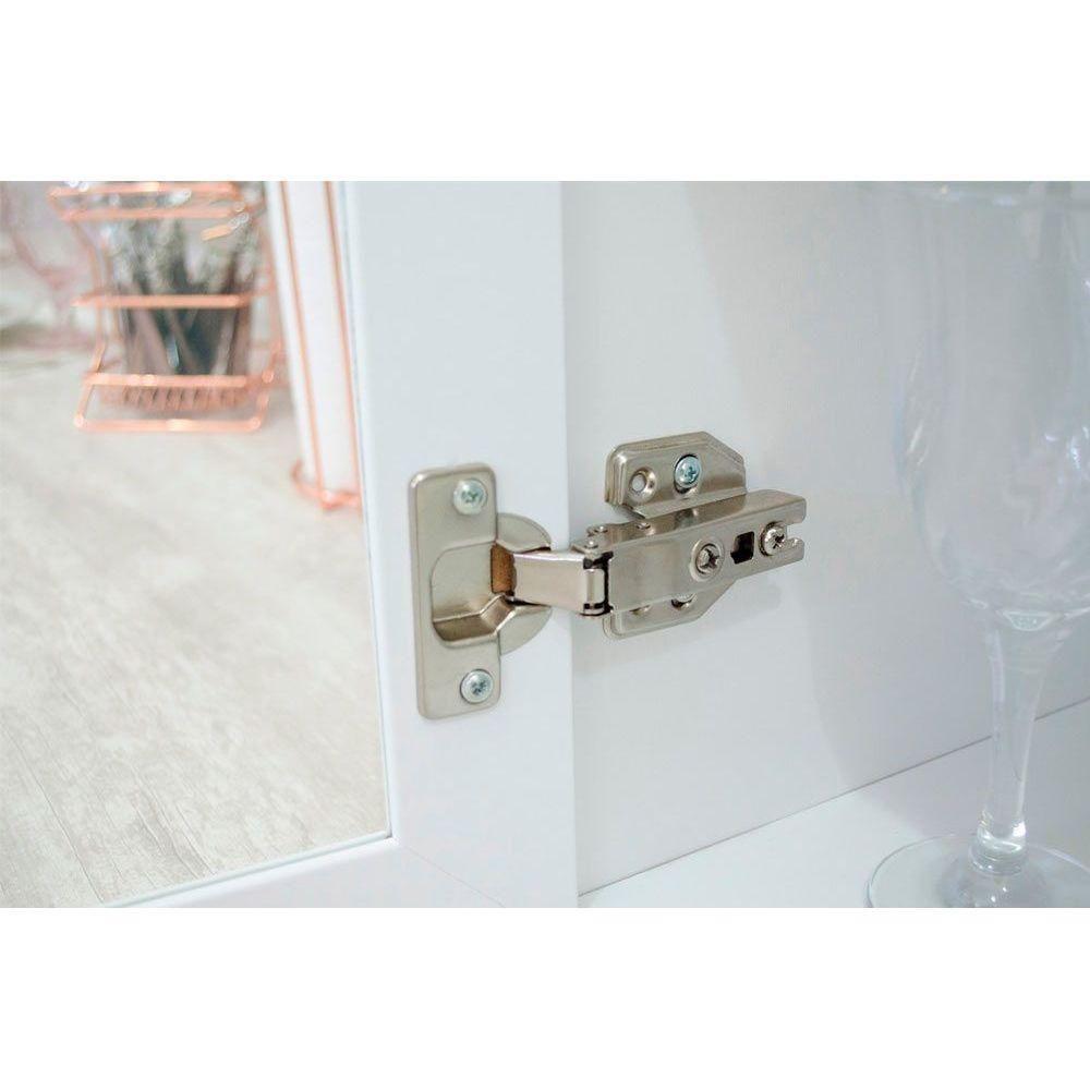 Miniatura Armário Aéreo P/ Cozinha Americana 3 Portas De Vidro (2 C/ Vidro) 120cm Cinza - Henn