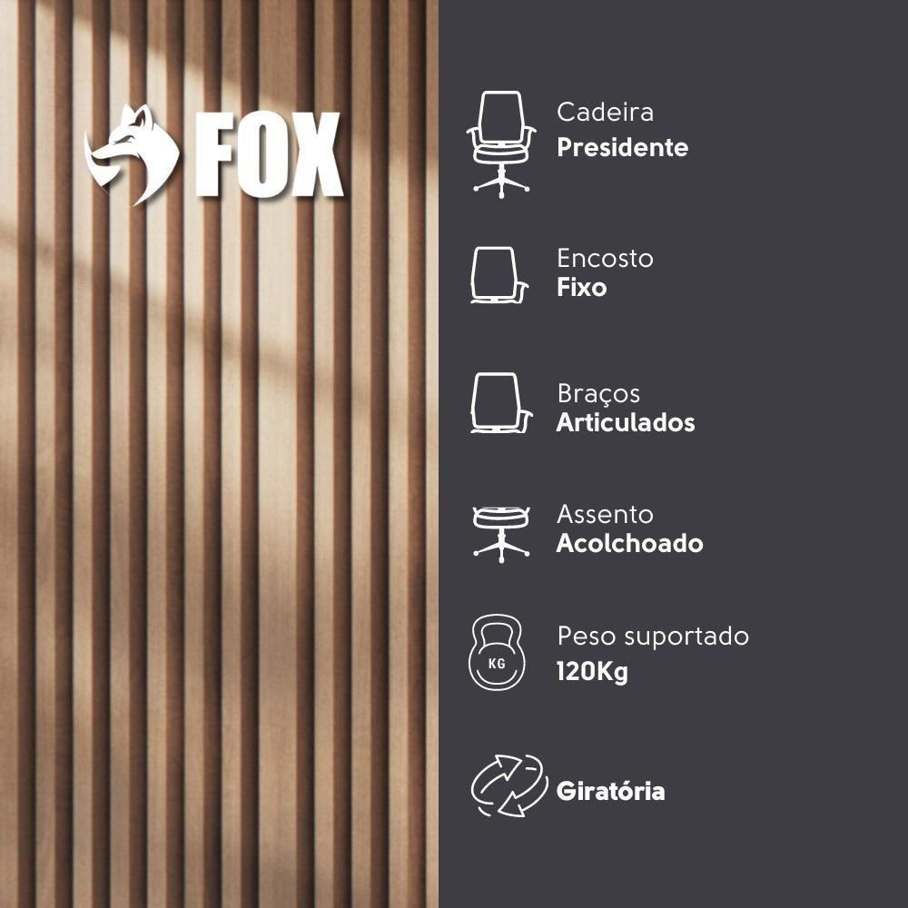 Cadeira Presidente Escritório Giratória Fox Office Cinza - Z411