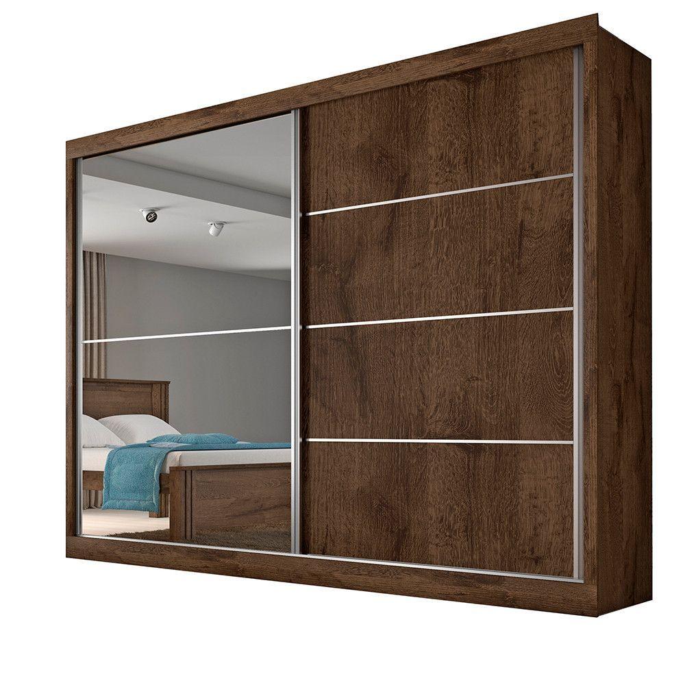 Miniatura Roupeiro Verona Plus 2 Porta Espelhado Brauna/ Off White