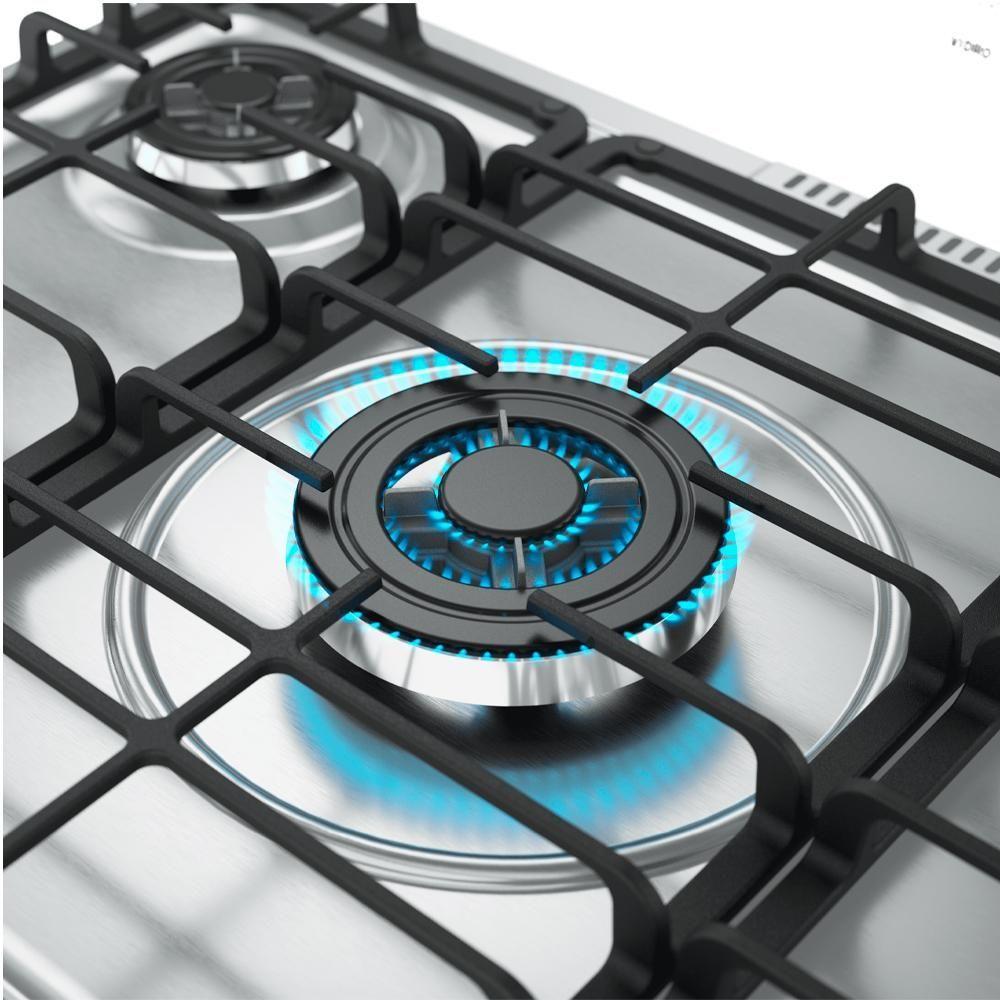 Miniatura Fogão Mueller 5 Bocas Decorato Gourmet Preto Fosco Com Timer E Tripla Chama Preto Fosco Bivolt