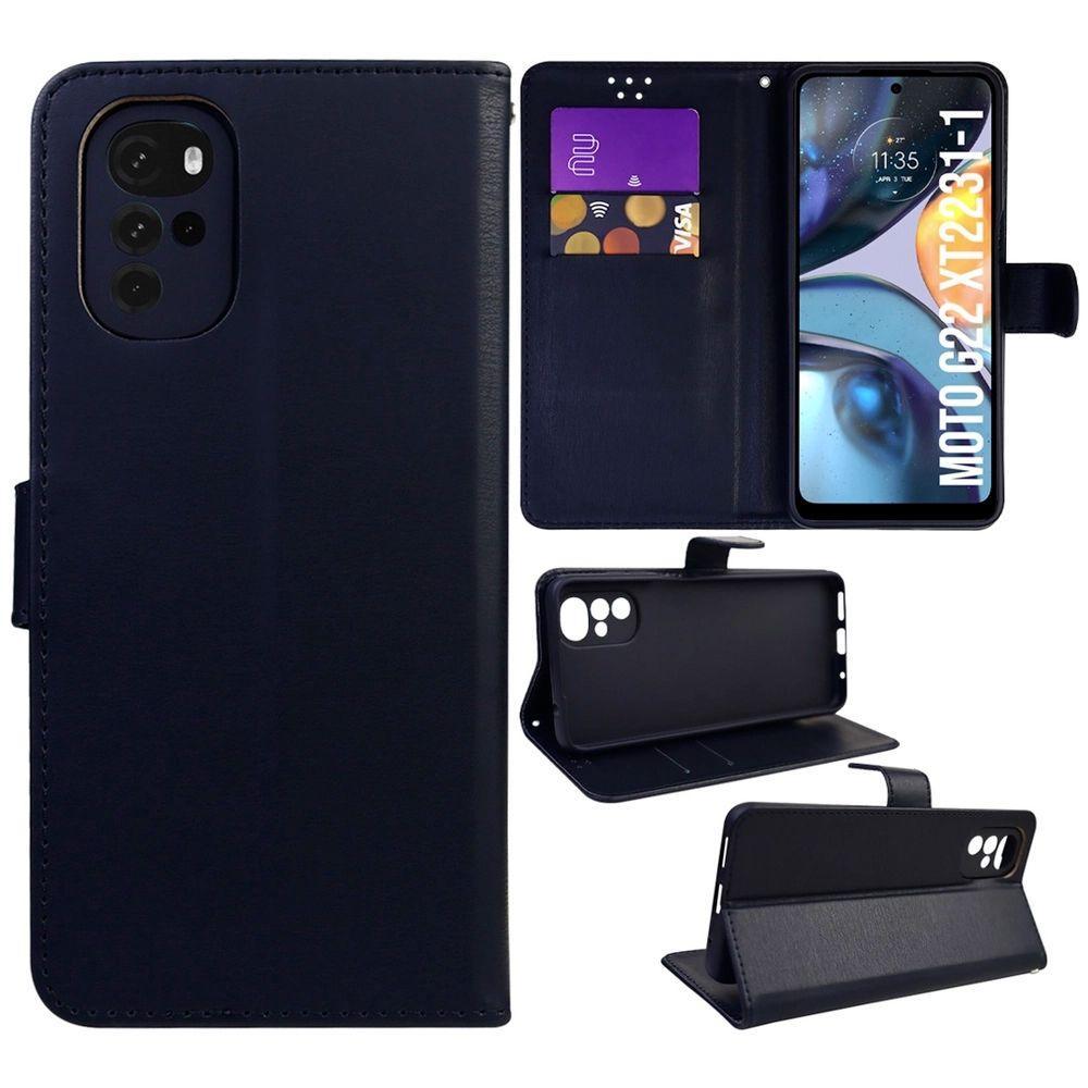 Miniatura Capa Capinha Carteira Moto G22 Com Porta Cartão