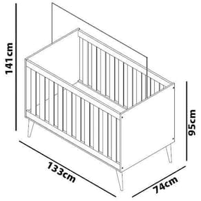 Guarda-Roupa Bartira Ternura com 3 Portas, 2 Gavetas + Cômoda Ternura com 5 Gavetas + Berço Mini Cama Móveis Estrela Ternura - Rosa Wood Rosa Wood