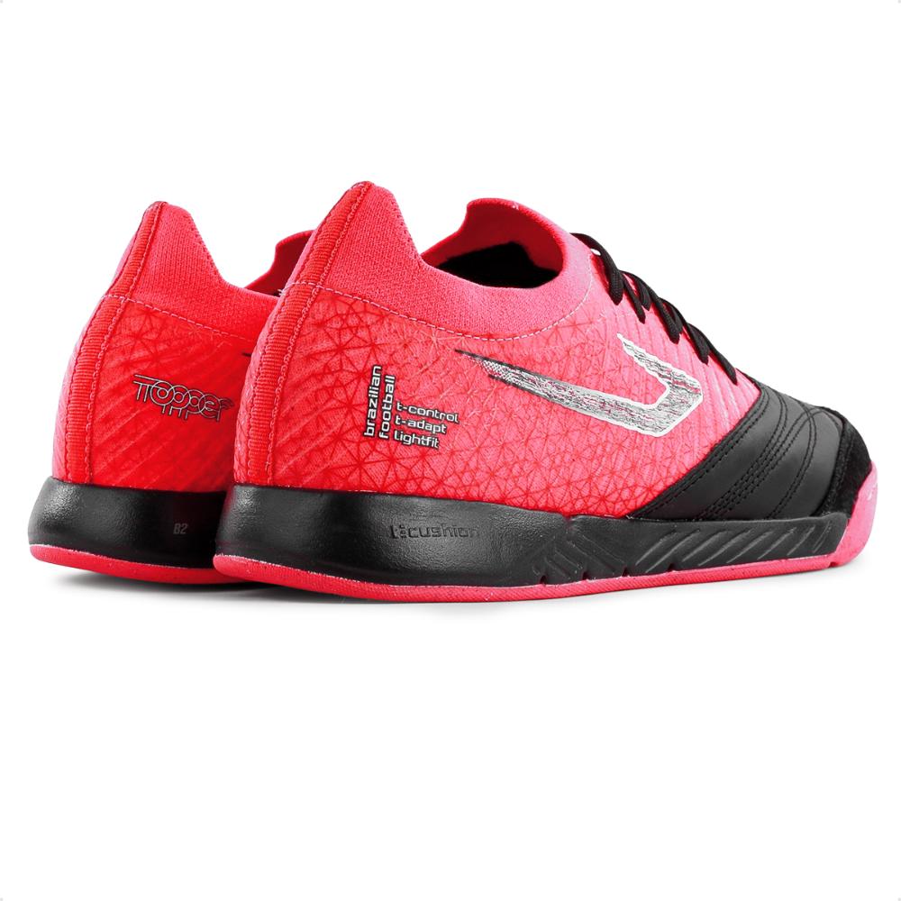 Miniatura Chuteira Futsal Topper Dominator Fuse Unissex Coral / Preto - 39