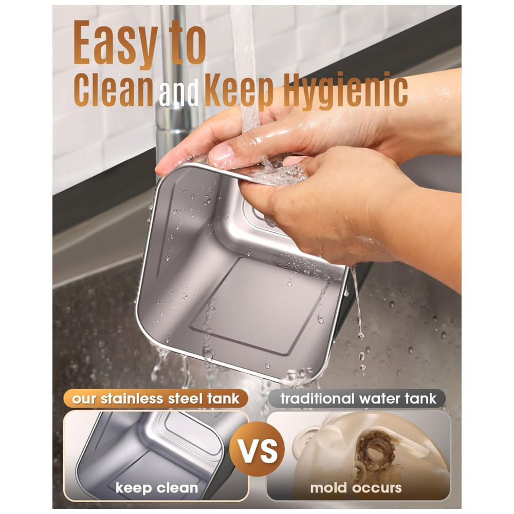 Miniatura Umidificador 2,5L de Limpeza Fácil em Aço Inoxidável e Silencioso, Jack Rose, Branco