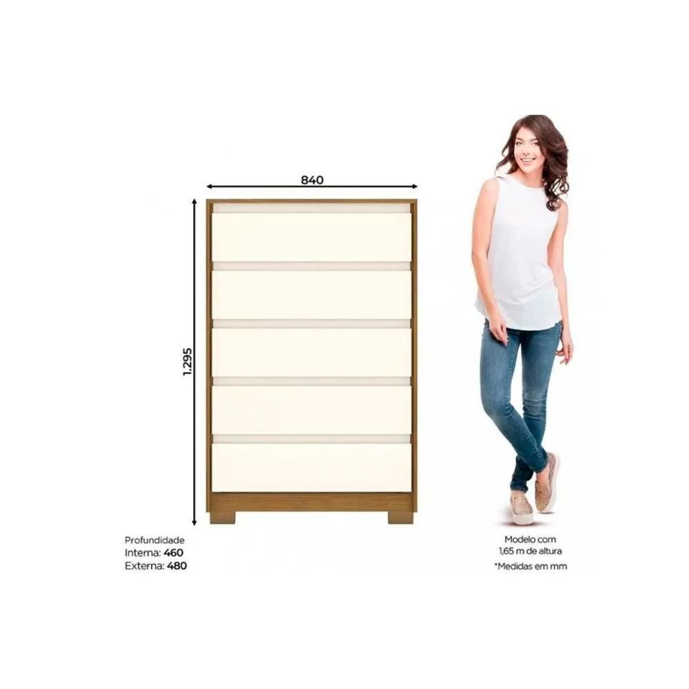 Miniatura Cômoda Juvenil Andría C- 5 Gavetas Castanho - Henn